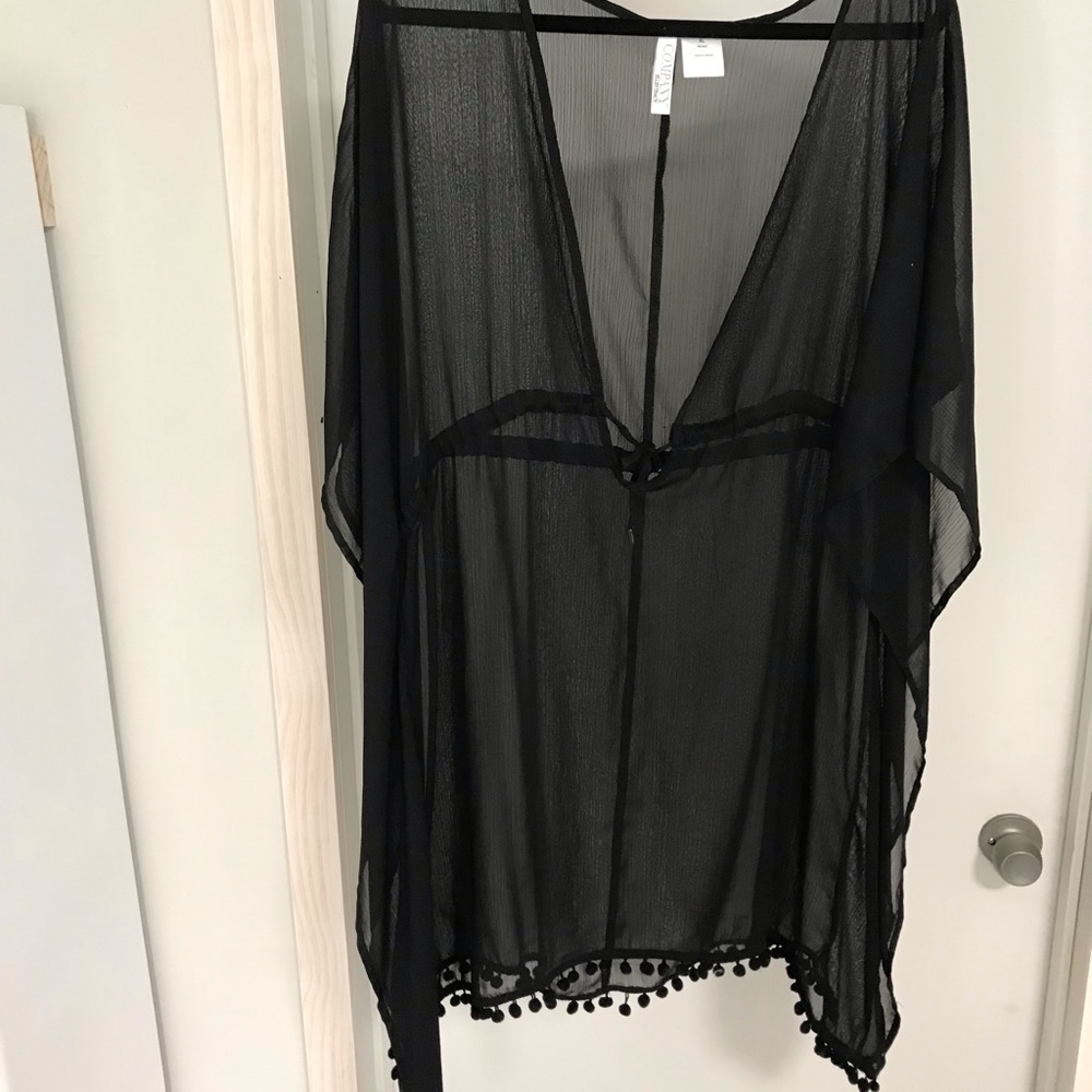 Black see through cover up worn once in miami